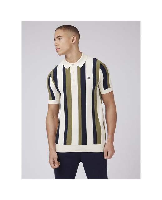 Vertical Wide Stripe Polo